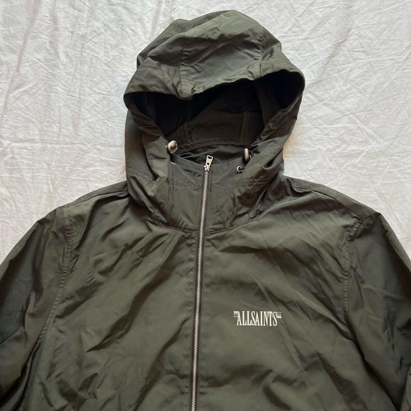 ALL SAINTS SHADOW KHAKI GREEN "CRAZE" TECH RAIN JACKET COAT - MEDIUM - Picture 2 of 8